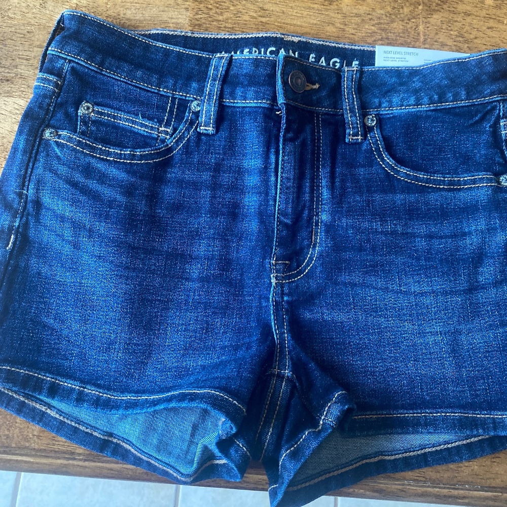 American Eagle High Rise Shortie Jean Short